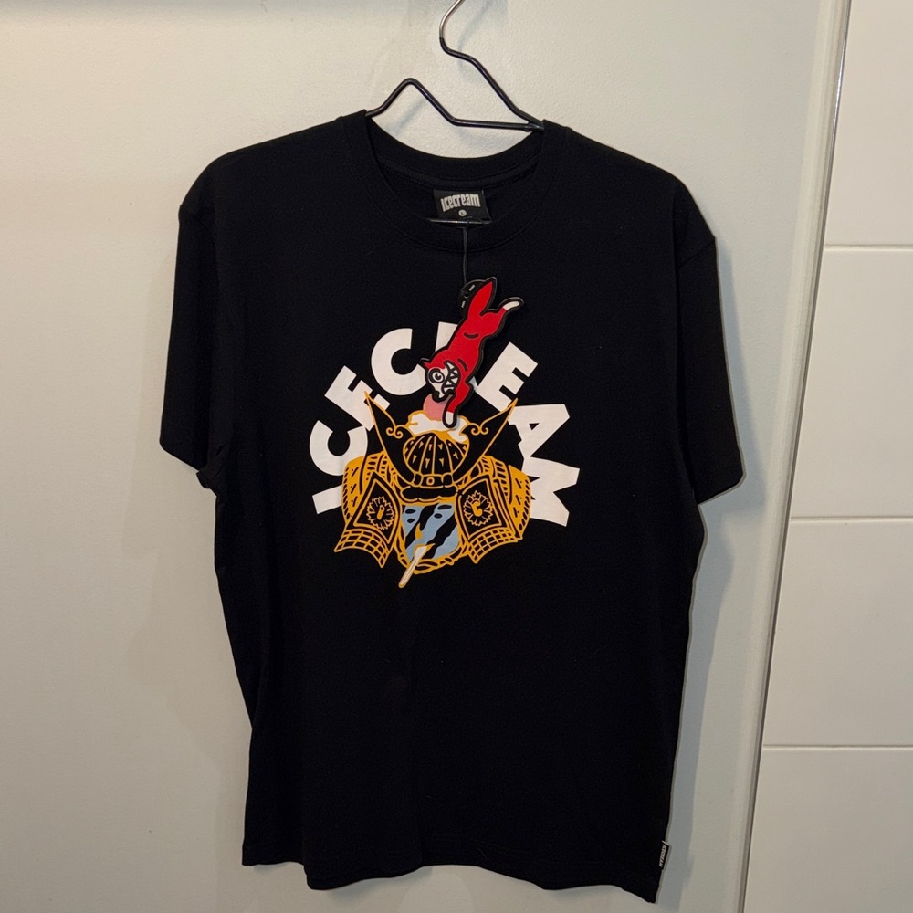 Icecream Black Tee with Bold Graphic